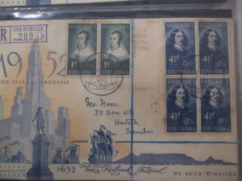 FIRST DAY ISSUE :  TERCENTENARY OF LANDING OF VAN RIEBEECK 14 MARCH 1952